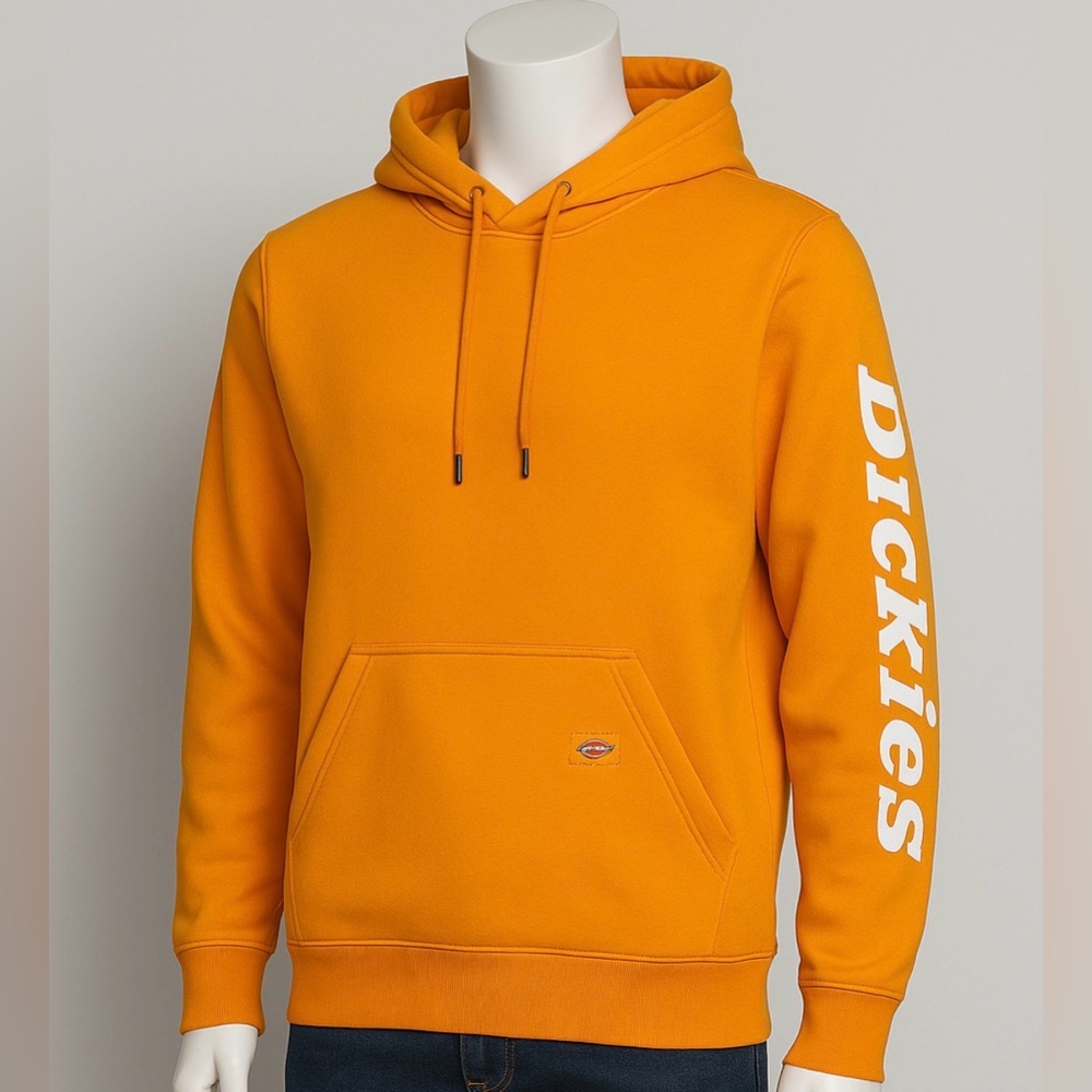 Dickies Orange Hoodie – Logo Sleeve – Unisex Size L New Without Tags(C28)✨✨